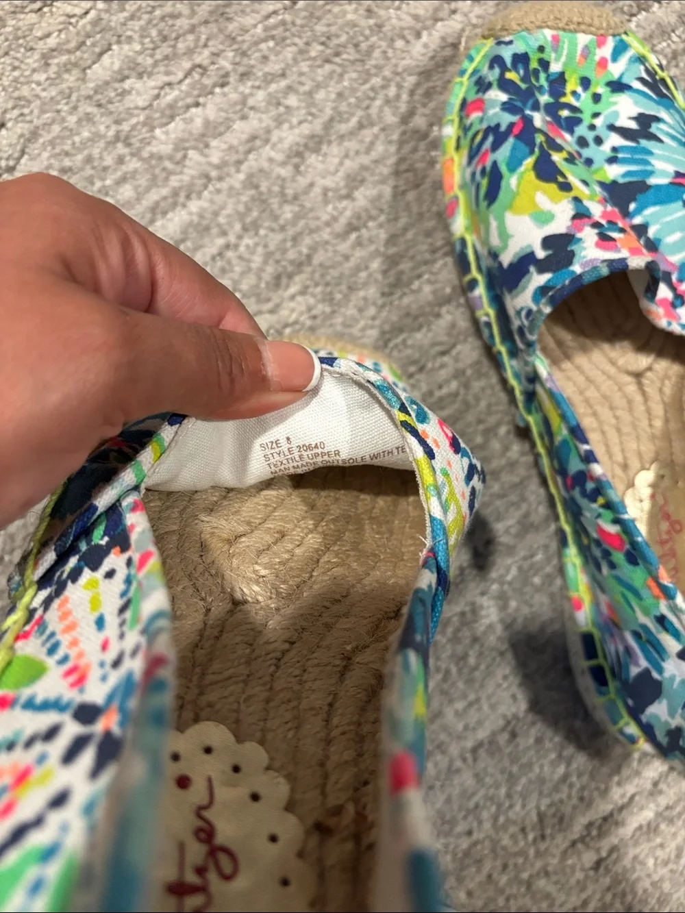 Lilly Pulitzer Floral Canvas Slip-On Espadrilles - Women's Blue Multi size 8